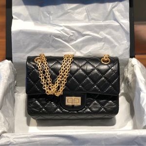 Chanel 2.55 Flap Bag Quilted Aged Calfskin Mini